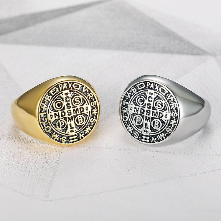 Wholesale Retro Hip Hop Punk Style Titanium Steel Letter Ring for Men | Wholesale Jewelry Only 3