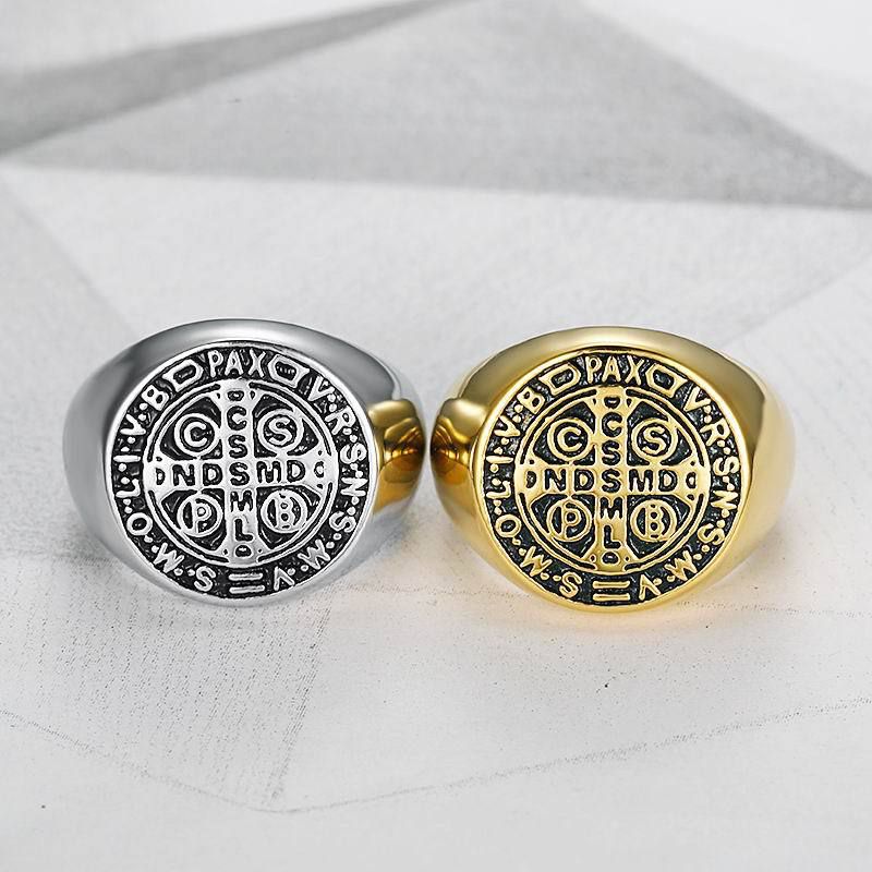 Wholesale Retro Hip Hop Punk Style Titanium Steel Letter Ring for Men | Wholesale Jewelry Only 4