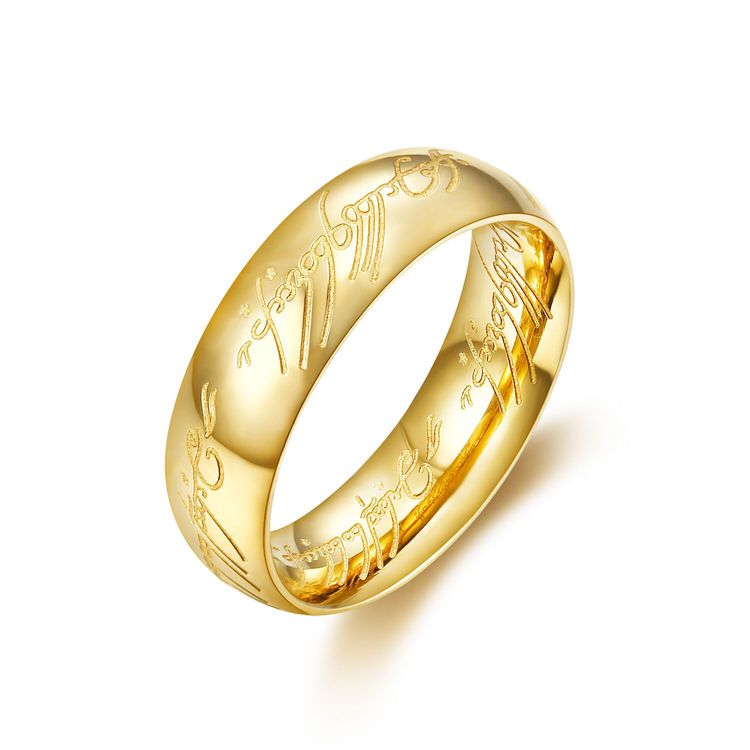 Europe and the United States retro domineering titanium steel men's gold ring
