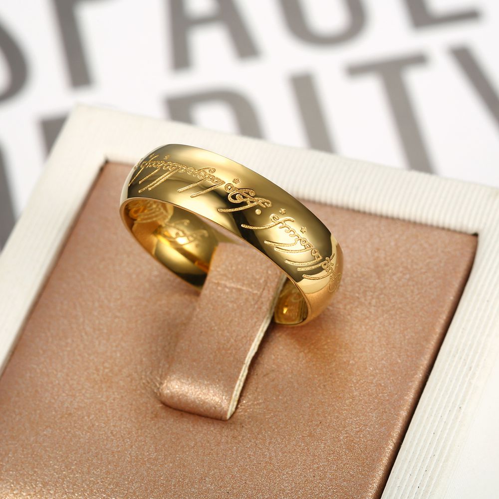 Europe and the United States retro domineering titanium steel men's gold ring | Wholesale Jewelry Only 2