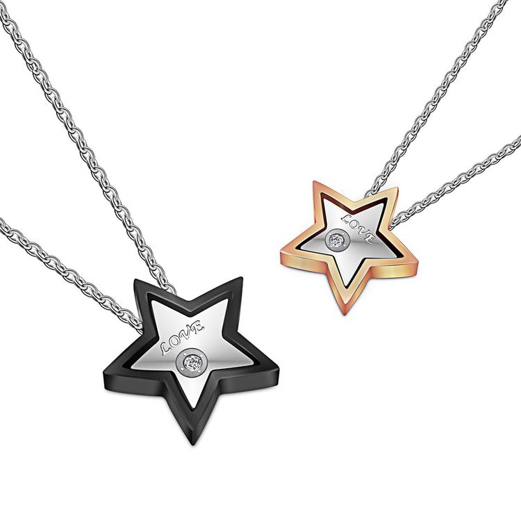 Fashion Star Pendant Fine Titanium Stainless Steel Couple Necklace