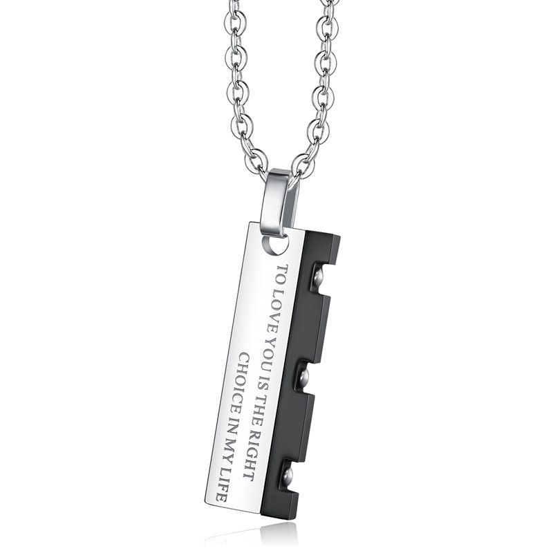 Hip Hop Punk Vintage Blade Patchwork Titanium Steel Couple Pendant Necklace | Wholesale Jewelry Only 2