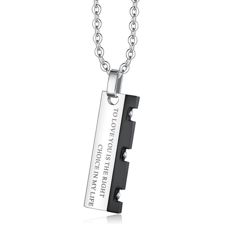 Hip Hop Punk Vintage Blade Patchwork Titanium Steel Couple Pendant Necklace | Wholesale Jewelry Only 2
