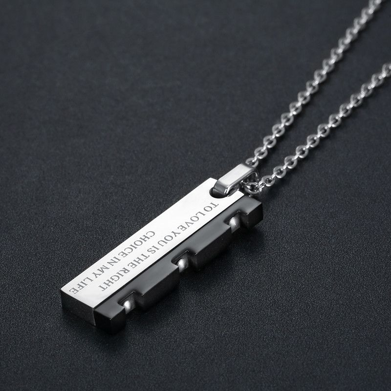 Hip Hop Punk Vintage Blade Patchwork Titanium Steel Couple Pendant Necklace | Wholesale Jewelry Only 6