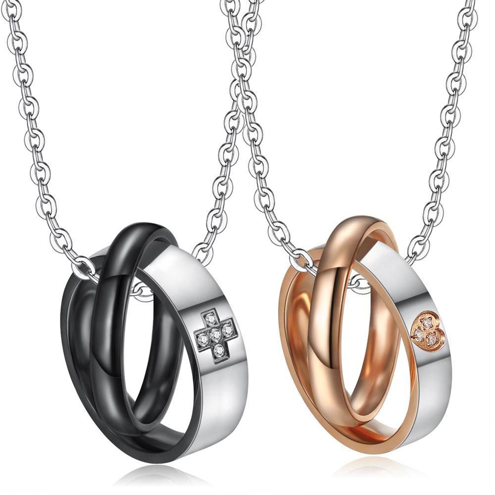 Hip Hop Cross Heart Pendant Stainless Steel Couple Necklace Wholesale | Wholesale Jewelry Only 0