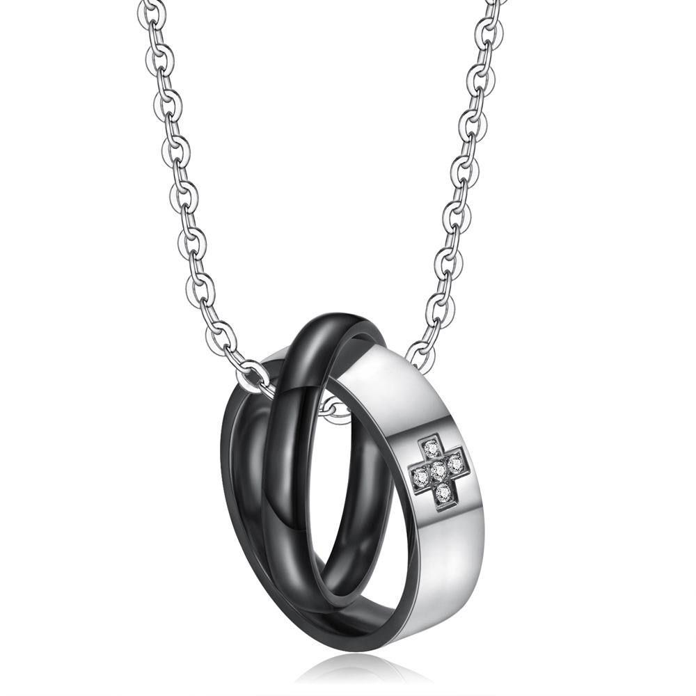 Hip Hop Cross Heart Pendant Stainless Steel Couple Necklace Wholesale | Wholesale Jewelry Only 3