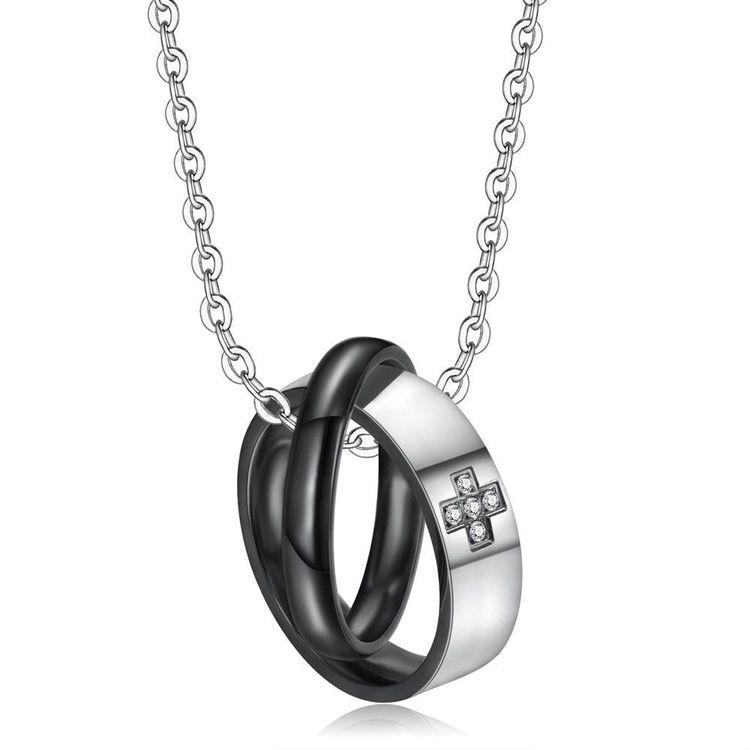 Hip Hop Cross Heart Pendant Stainless Steel Couple Necklace Wholesale | Wholesale Jewelry Only 3