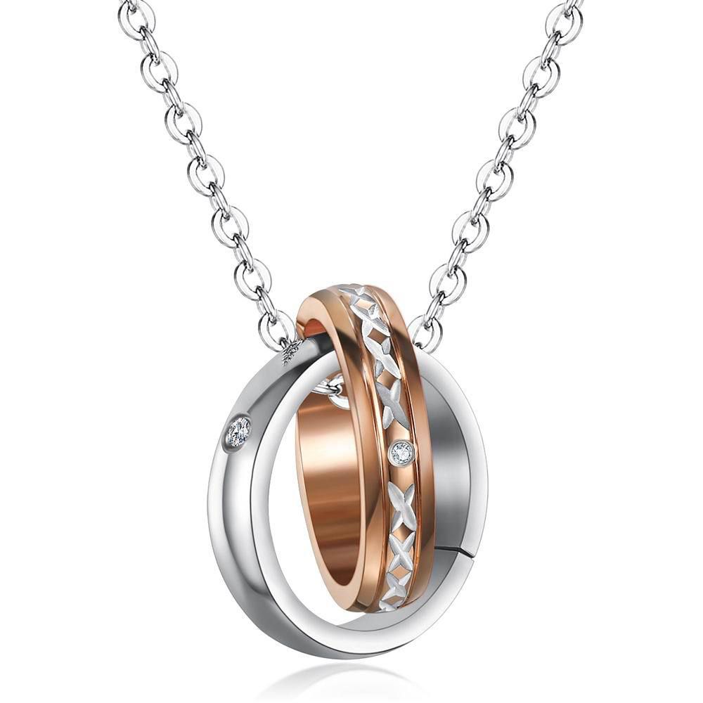 Wholesale Creative Celebrity Titanium steel couple pendant necklace | Wholesale Jewelry Only 2