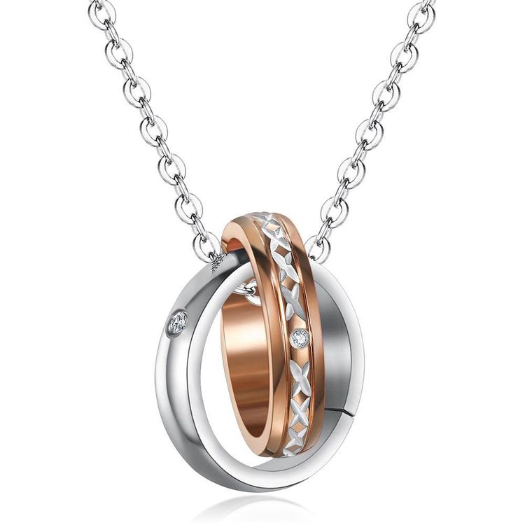 Wholesale Creative Celebrity Titanium steel couple pendant necklace | Wholesale Jewelry Only 2