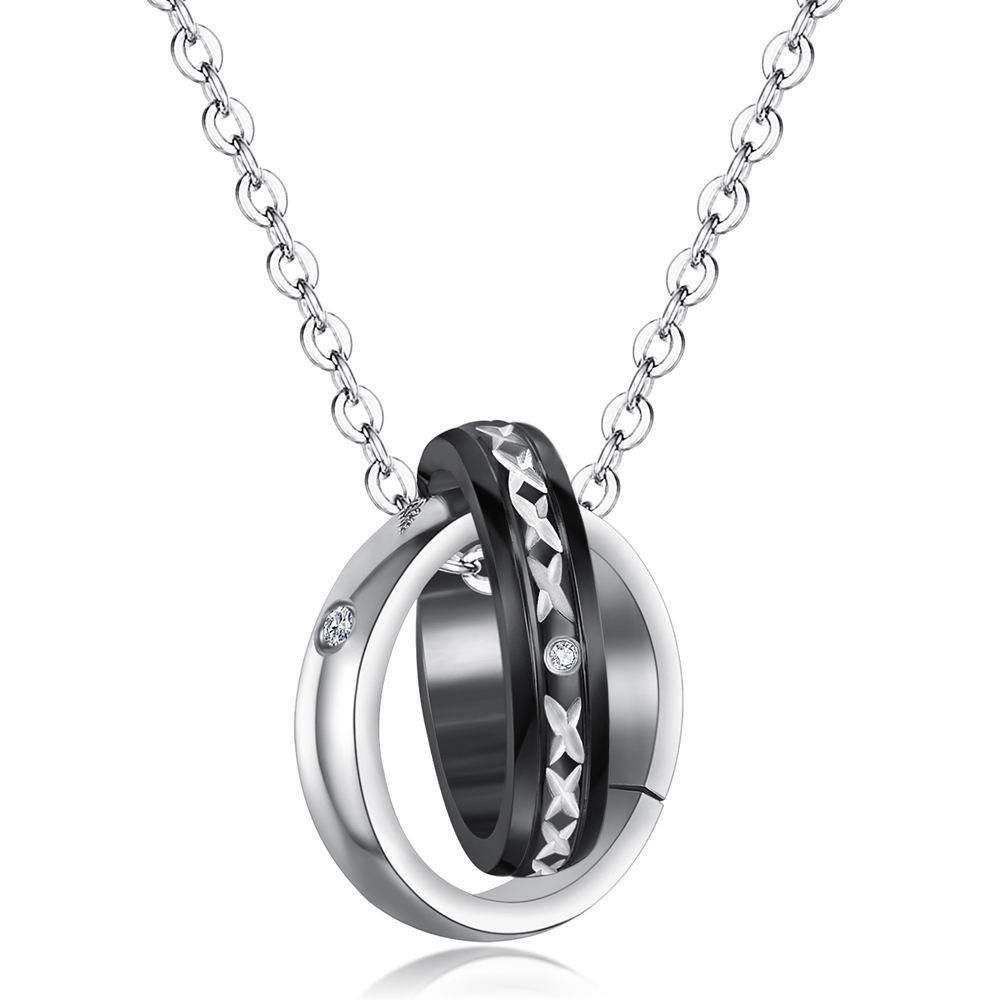 Wholesale Creative Celebrity Titanium steel couple pendant necklace | Wholesale Jewelry Only 3
