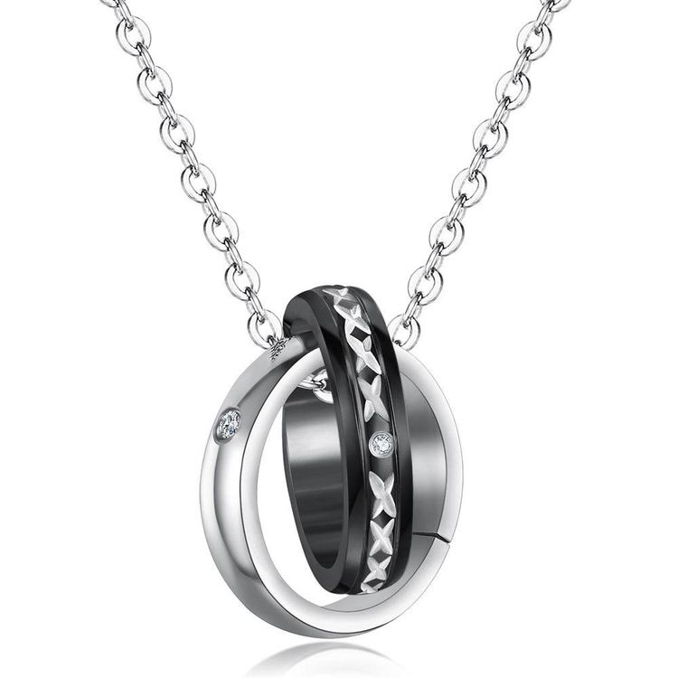 Wholesale Creative Celebrity Titanium steel couple pendant necklace | Wholesale Jewelry Only 3