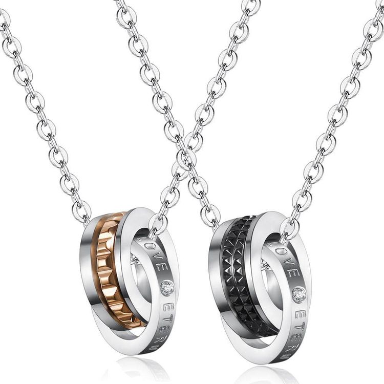 Fashion Celebrity Sawtooth Titanium Stainless Steel Couple necklace