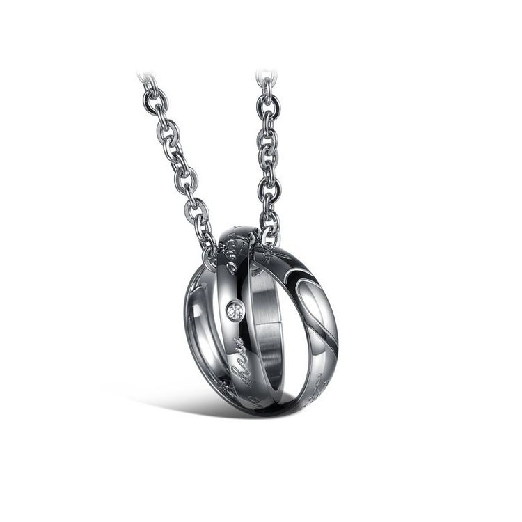 Wholesale Fashion Heart Pendant Titanium Stainless Steel Couple Necklace