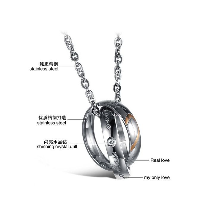 Wholesale Fashion Heart Pendant Titanium Stainless Steel Couple Necklace | Wholesale Jewelry Only 2
