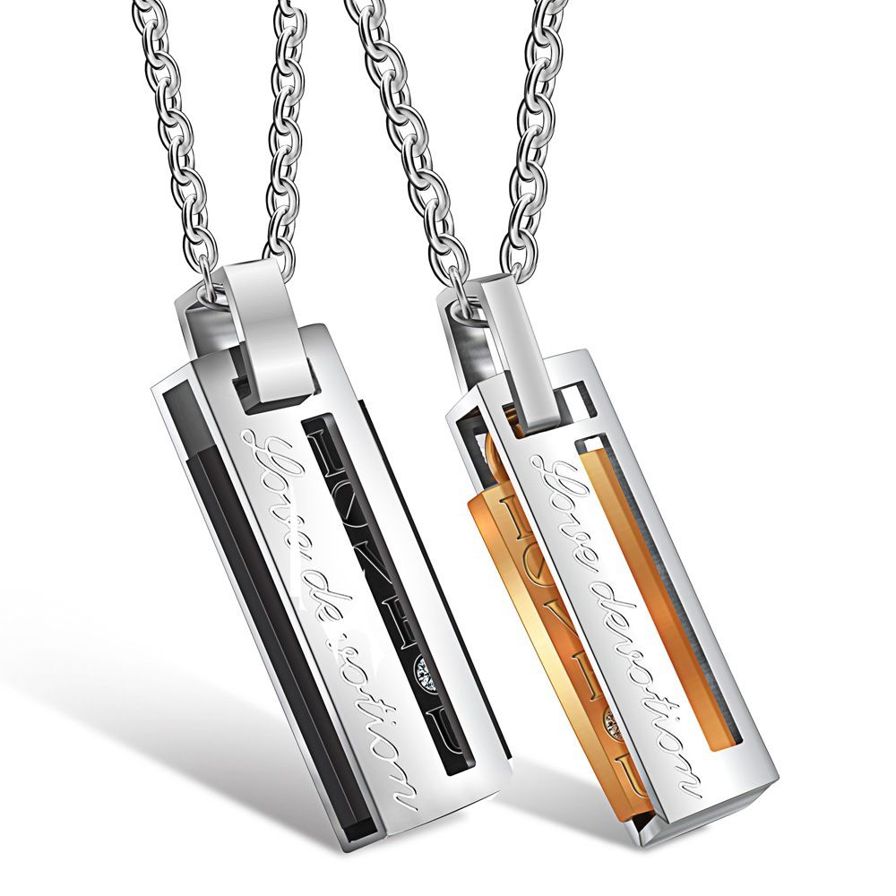 Letter Fashion Pendant Necklace Titanium Couple Necklace | Wholesale Jewelry Only 0