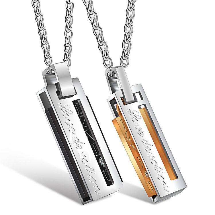 Letter Fashion Pendant Necklace Titanium Couple Necklace