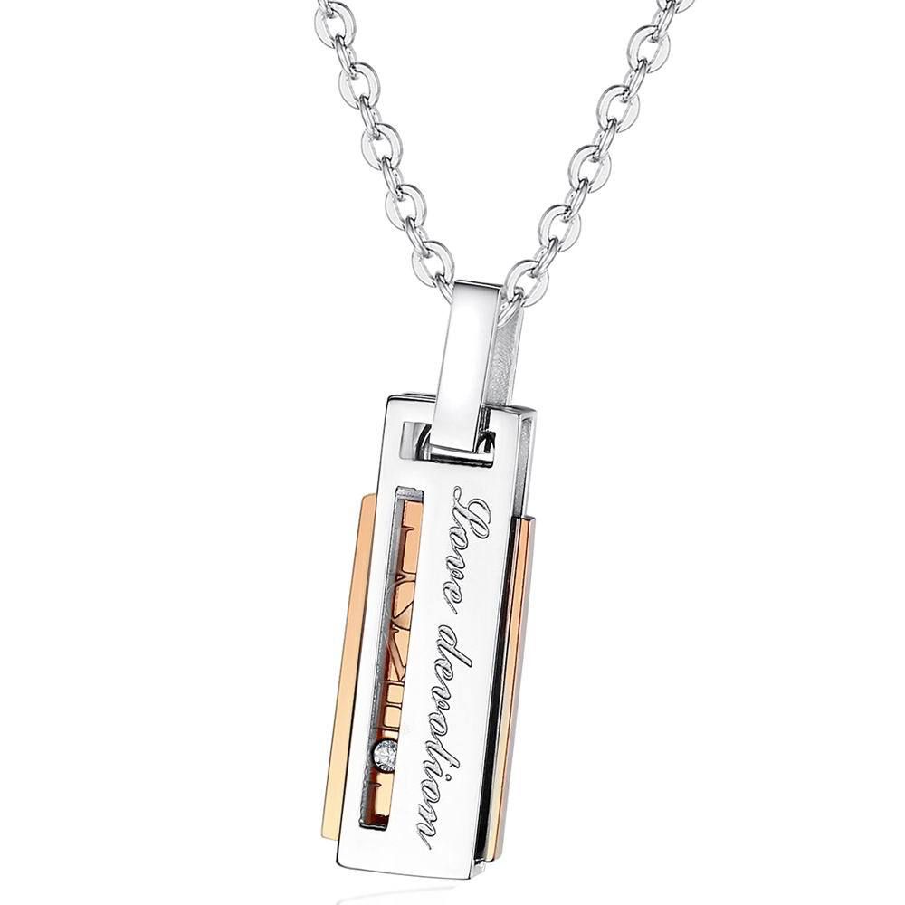 Letter Fashion Pendant Necklace Titanium Couple Necklace | Wholesale Jewelry Only 2