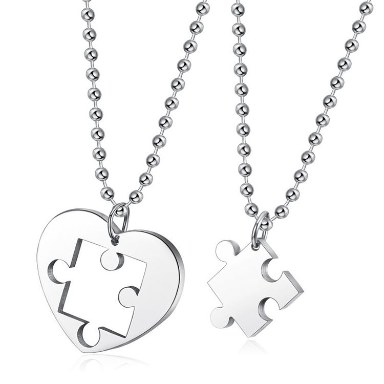 Fashion Classic Heart Puzzle Wholesale Stainless Steel Couple Necklace Pendant | Wholesale Jewelry Only 3