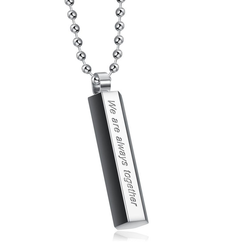 Trendy Sweet Titanium Steel Cylindrical Couple Pendant Necklace | Wholesale Jewelry Only 4
