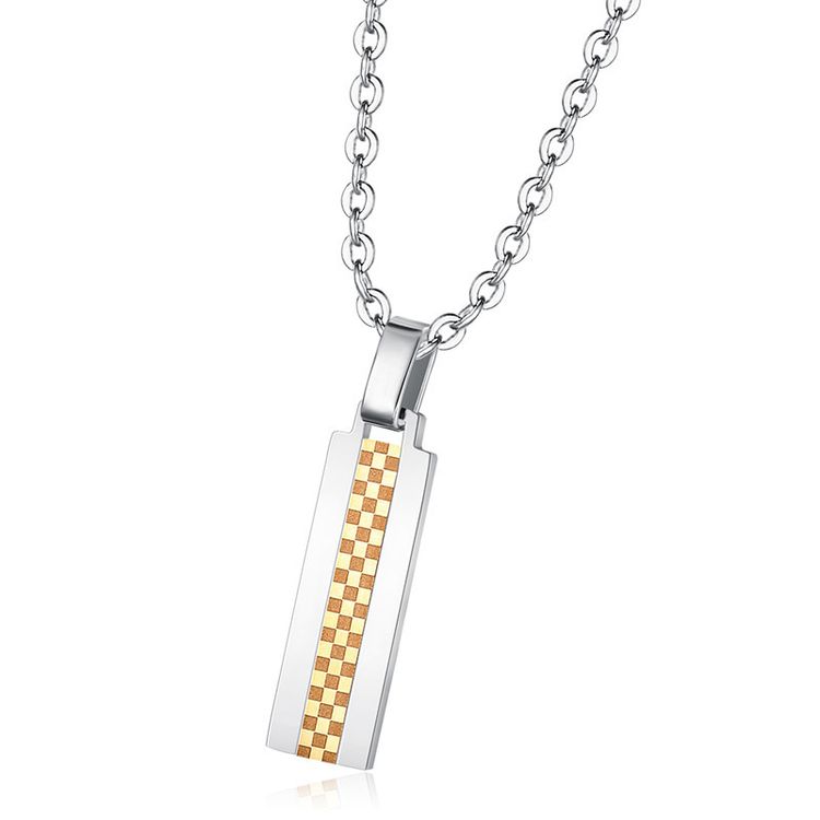 Punk Titanium Square Couple Fashion Necklace Wholesale
