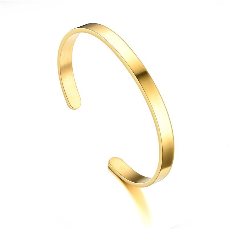 Fashion Titanium Stainless Steel C-shaped 6mm Bracelet | Wholesale Jewelry Only 5