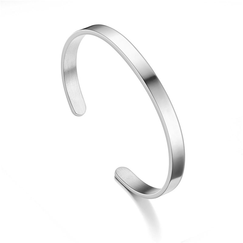 Fashion Titanium Stainless Steel C-shaped 6mm Bracelet | Wholesale Jewelry Only 7