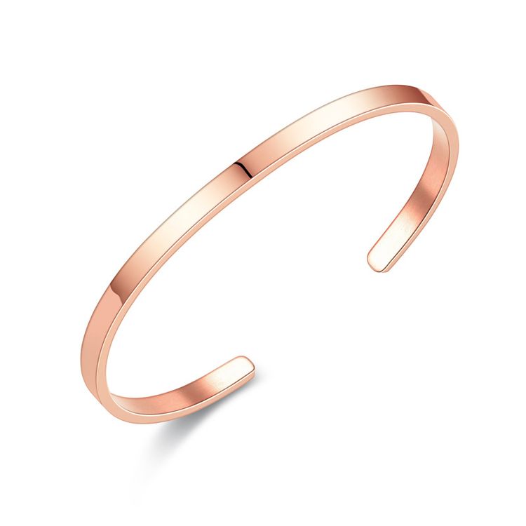 Wholesale Stainless Steel Polished Minimalist C-Shaped 4mm Titanium Bracelet | Wholesale Jewelry Only 2