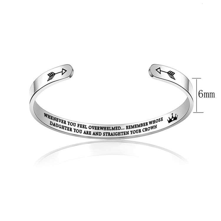 Inspirational WHOSE DAUGHTER MOTHER Titanium Stainless Steel Bracelet