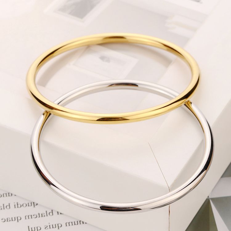 Fashion Sand Gold Plated Round Titanium Stainless Steel Bracelet