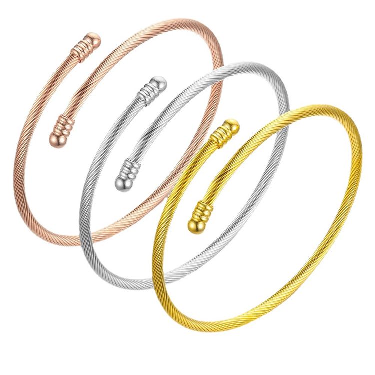Adjustable Fashion Stainless Steel Opening Bracelet