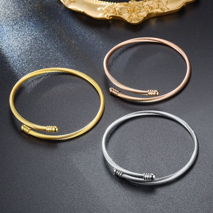 Adjustable Fashion Stainless Steel Opening Bracelet
