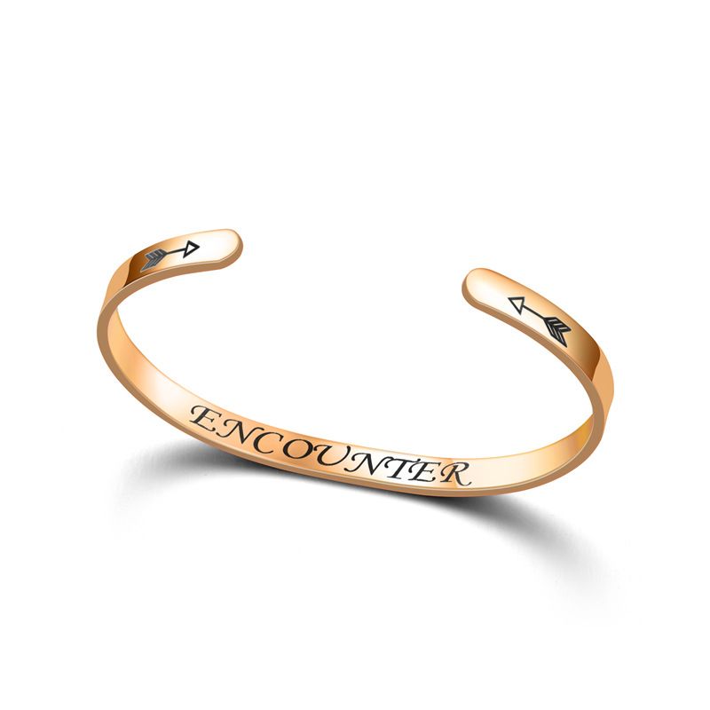 Titanium Steel C-shaped Encounter opening Adjustable Bracelet | Wholesale Jewelry Only 10