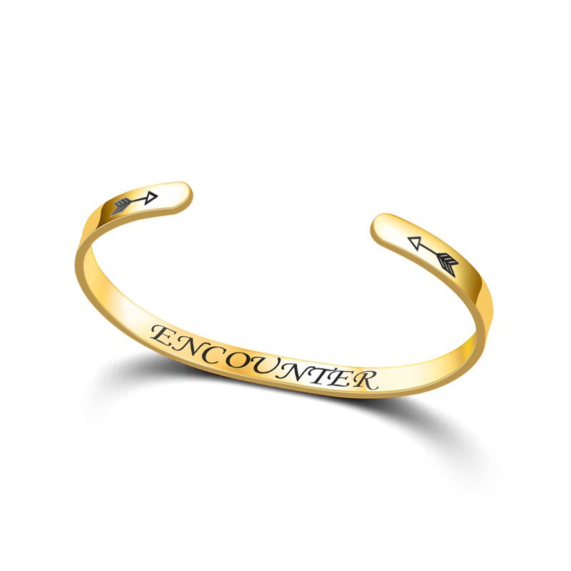 Titanium Steel C-shaped Encounter opening Adjustable Bracelet | Wholesale Jewelry Only 9