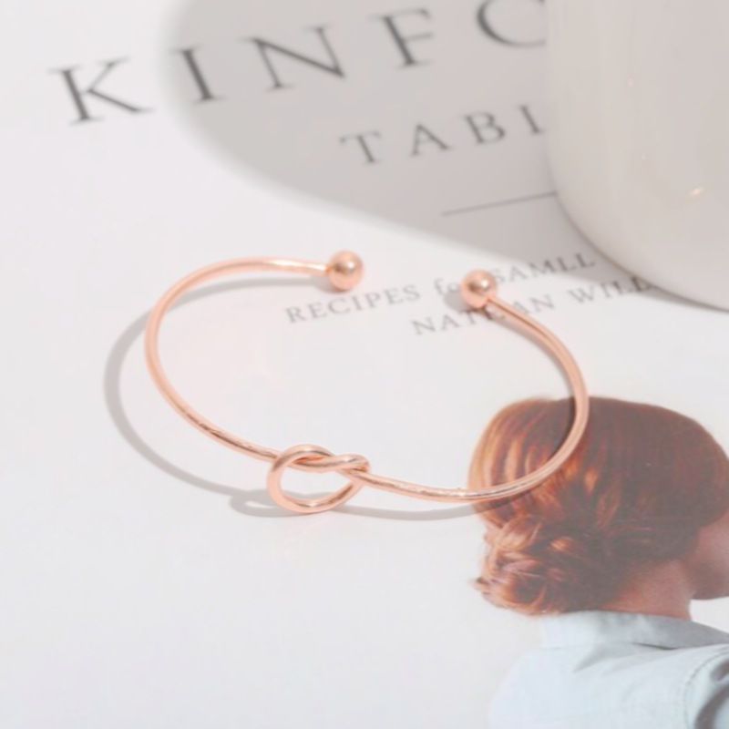 Wholesale Love Knot Beads Stainless Steel C-Shape Adjustable Bracelet | Wholesale Jewelry Only 1