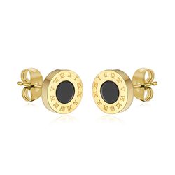 Wholesale Fashion Roman Numerals Titanium Stud Earrings for Women | Wholesale Jewelry Only