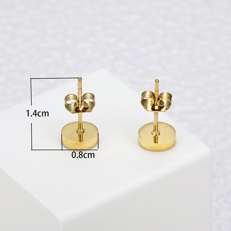 18K Genuine Gold Plated Acrylic Black Titanium Steel Stud Earrings | Wholesale Jewelry Only 3