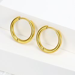 Wholesale Trandy Stainless Steel Clip Earrings 18k Gold Plated | Wholesale Jewelry Only