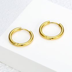 Wholesale Trandy Stainless Steel Clip Earrings 18k Gold Plated | Wholesale Jewelry Only