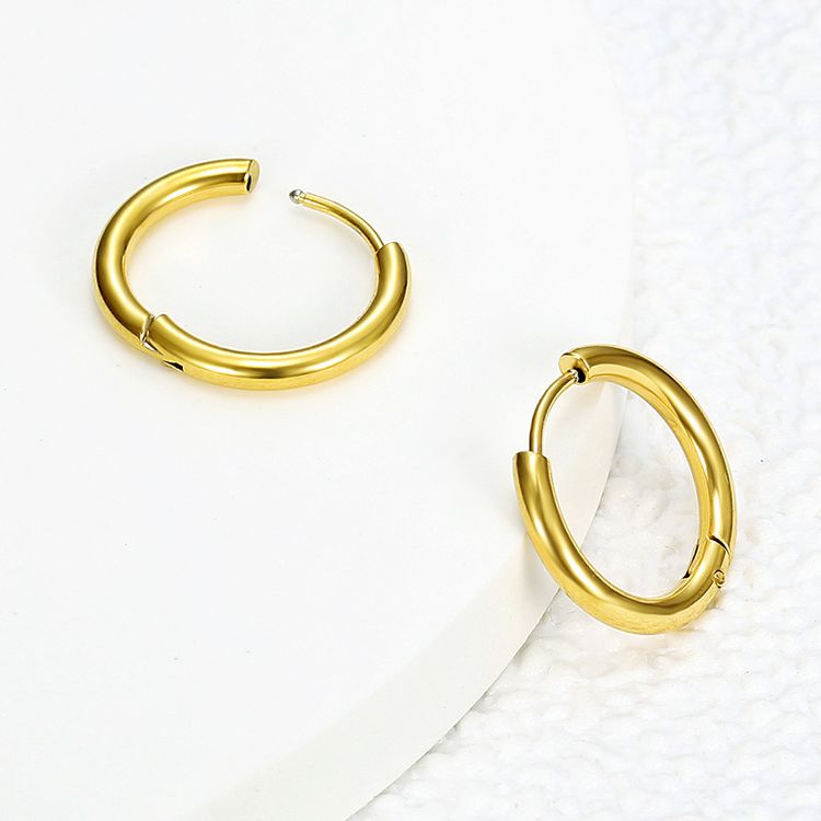 Wholesale Trandy Stainless Steel Clip Earrings 18k Gold Plated | Wholesale Jewelry Only 2