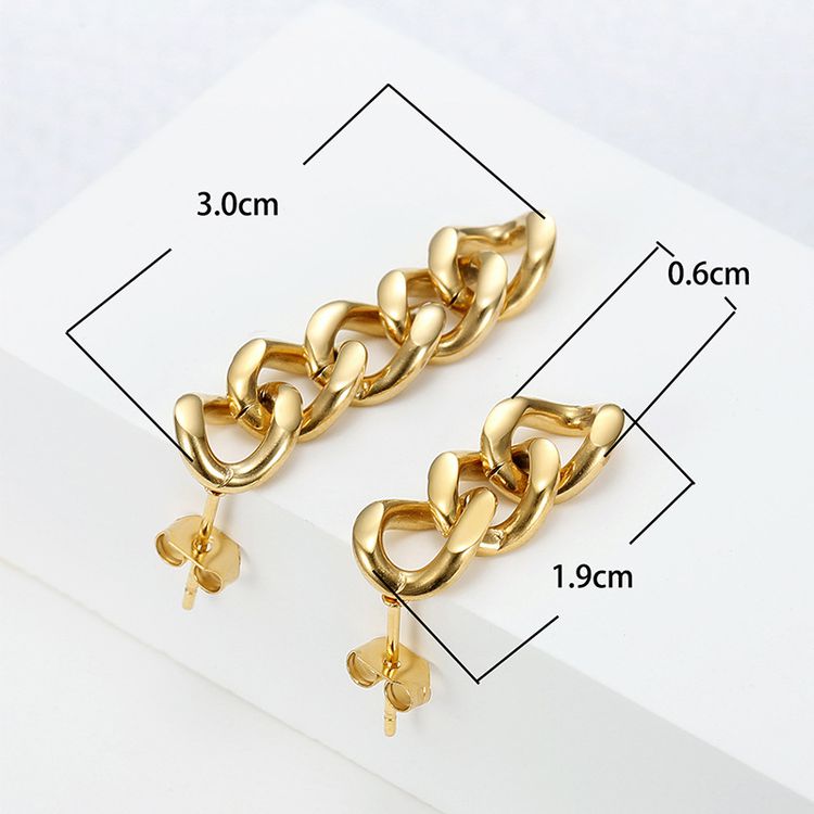 Wholesale Europe US hip-hop cool irregular chain titanium steel women's dangle earrings | Wholesale Jewelry Only 2