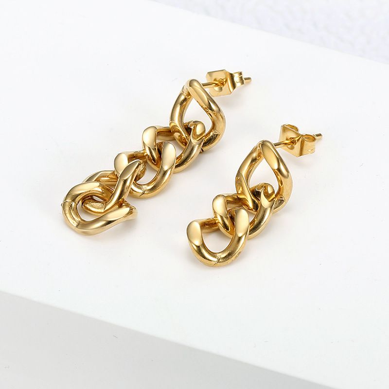Wholesale Europe US hip-hop cool irregular chain titanium steel women's dangle earrings | Wholesale Jewelry Only 3