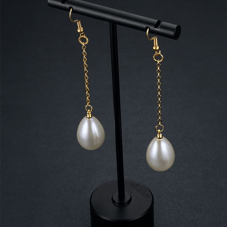 Fashion Creative Artificial Pearls 18k Gold Plated Stainless Steel Earrings | Wholesale Jewelry Only 2
