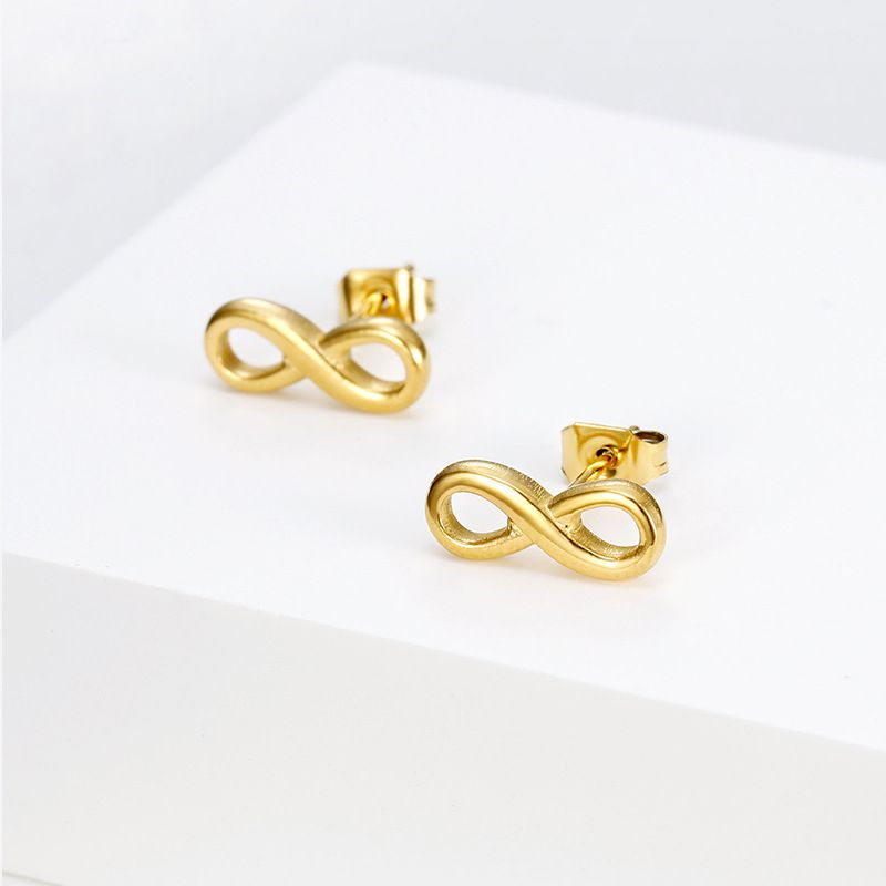 Love Unlimited Number 8 Earrings Creative Lucky Number Ladies Titanium Steel | Wholesale Jewelry Only 0