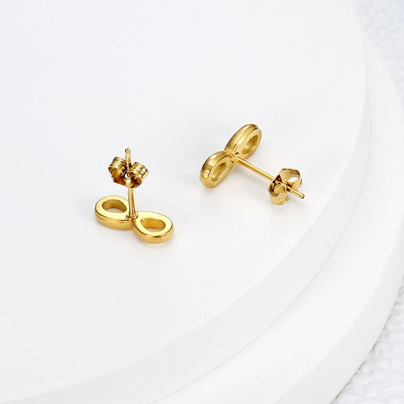 Love Unlimited Number 8 Earrings Creative Lucky Number Ladies Titanium Steel | Wholesale Jewelry Only 1