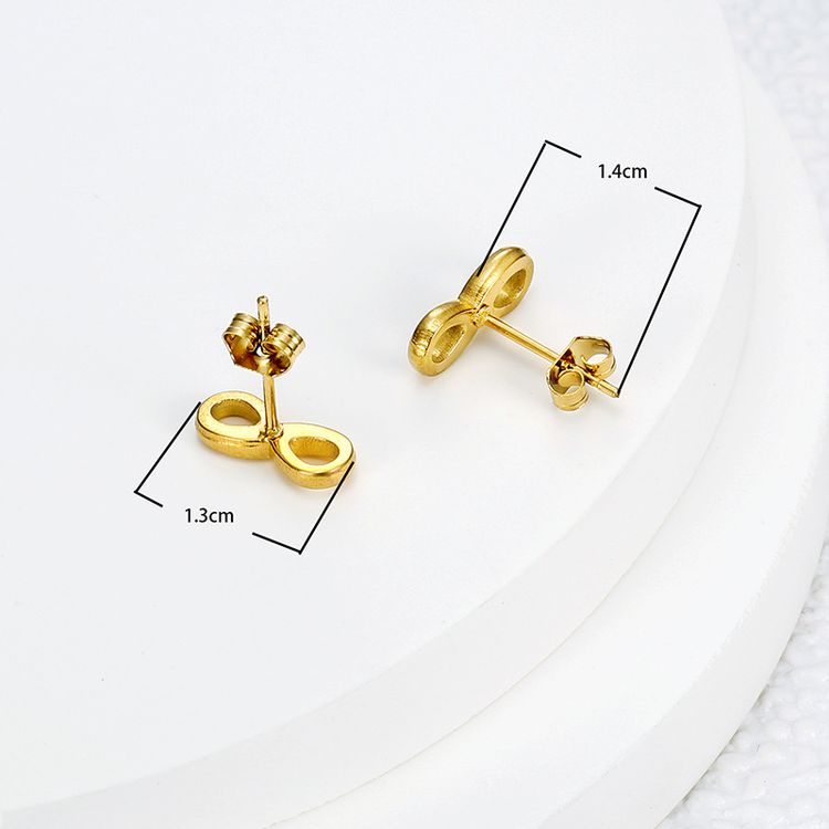 Love Unlimited Number 8 Earrings Creative Lucky Number Ladies Titanium Steel | Wholesale Jewelry Only 2