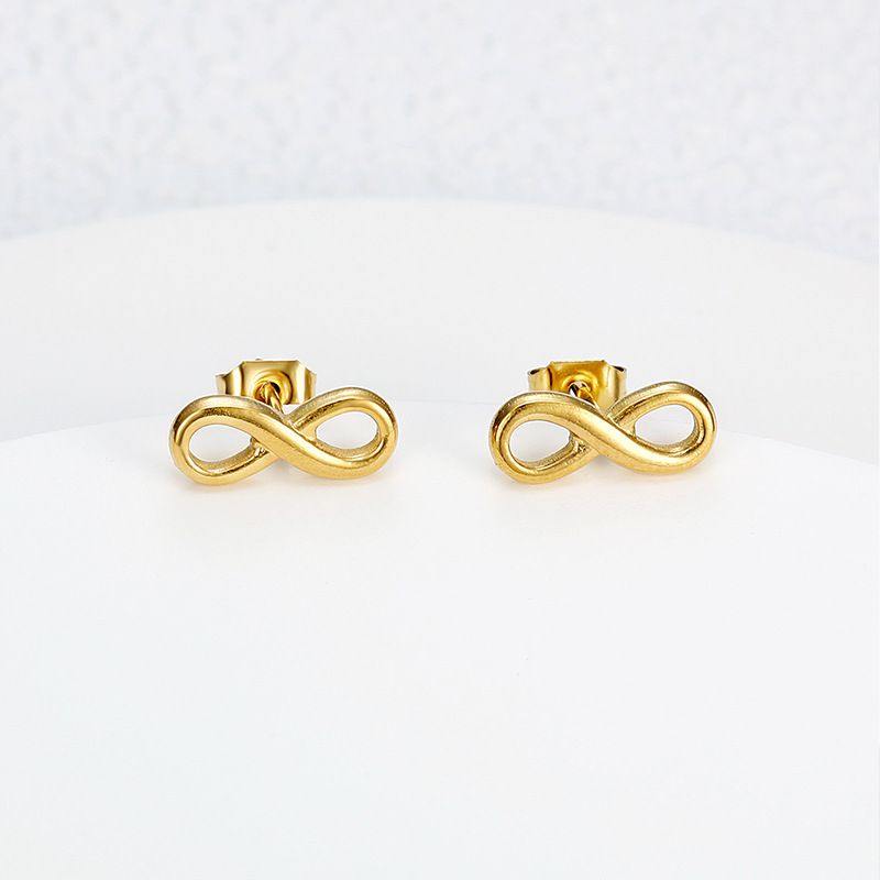 Love Unlimited Number 8 Earrings Creative Lucky Number Ladies Titanium Steel | Wholesale Jewelry Only 3