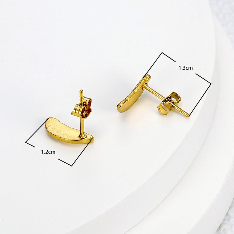 Wholesale Fashion Feather 18k Gold Plated Stainless Steel Stud Earrings | Wholesale Jewelry Only 2