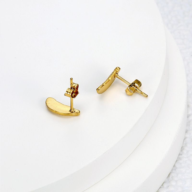 Wholesale Fashion Feather 18k Gold Plated Stainless Steel Stud Earrings | Wholesale Jewelry Only 3
