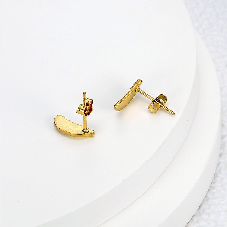 Wholesale Fashion Feather 18k Gold Plated Stainless Steel Stud Earrings | Wholesale Jewelry Only 3