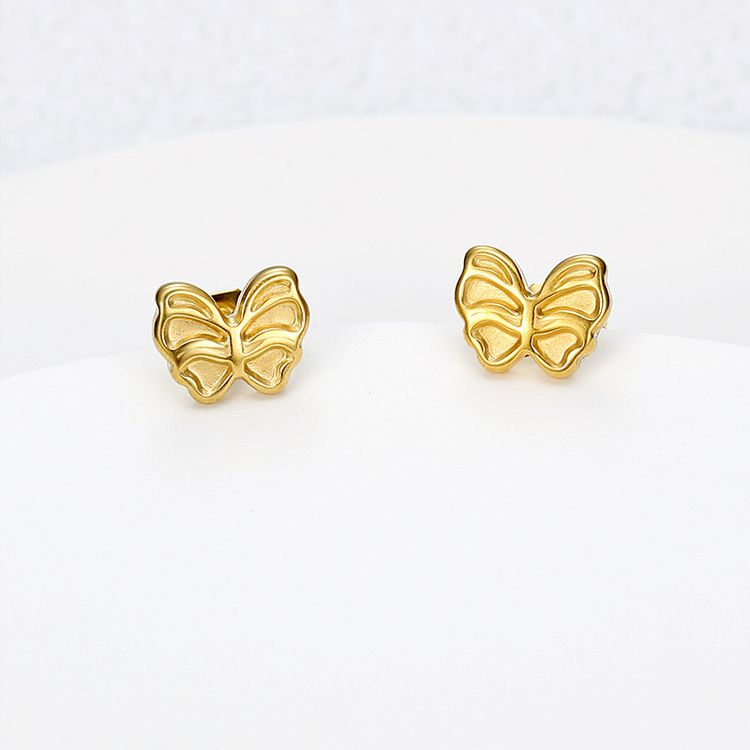 18k Gold Plated Butterfly Stainless Steel Women's Earrings | Wholesale Jewelry Only 2